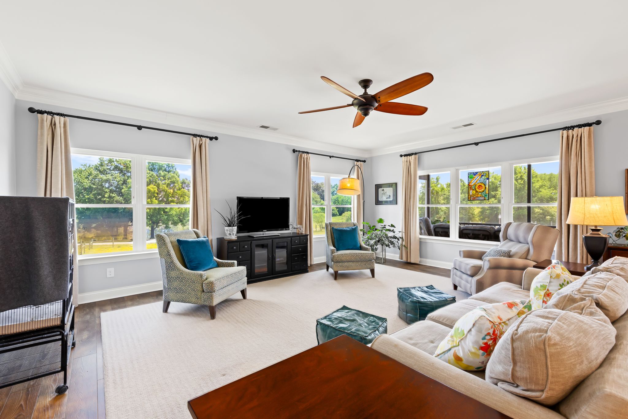 Living room with pasture views