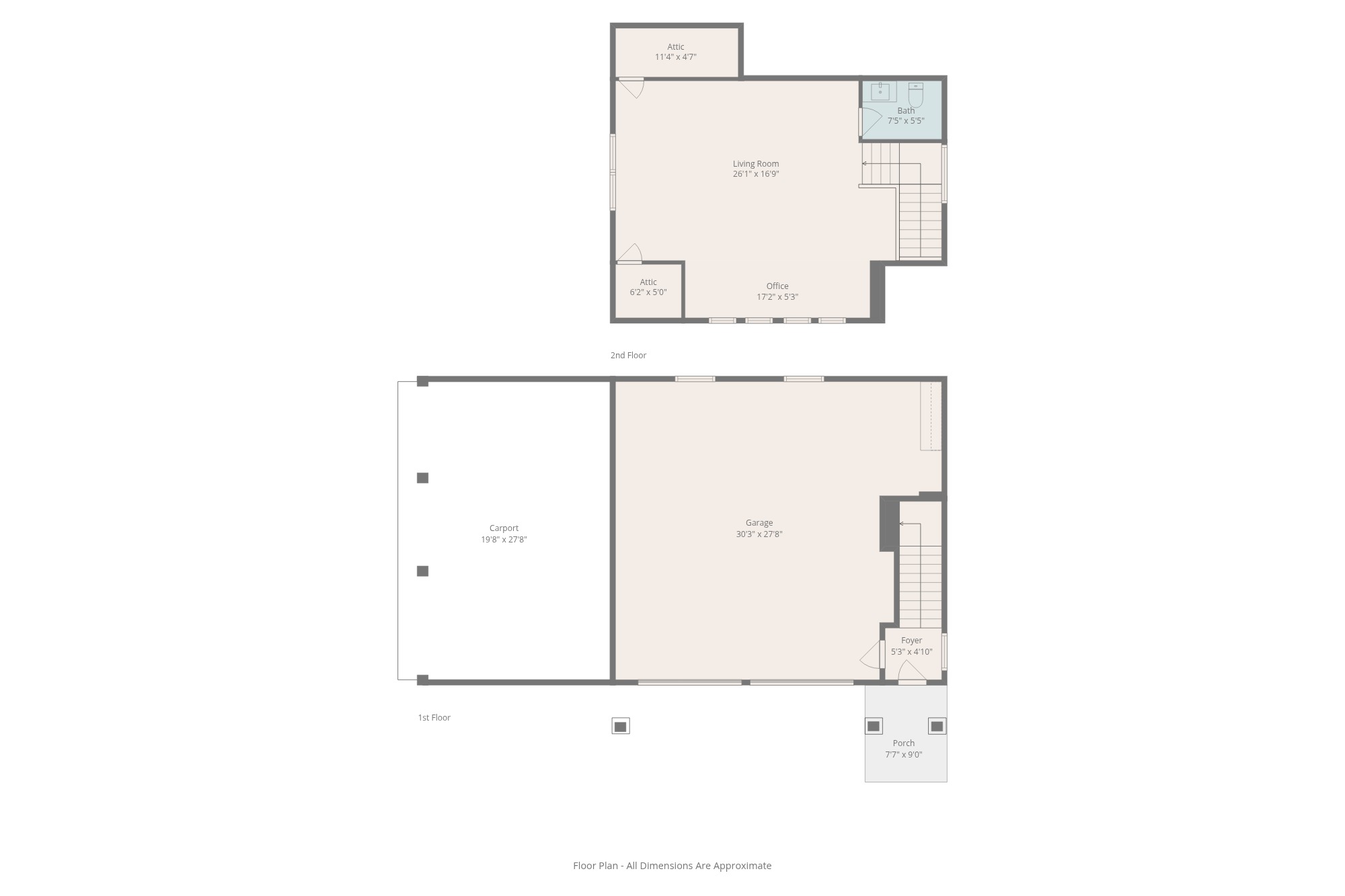 Floor plan of the detached garage and heated bonus room